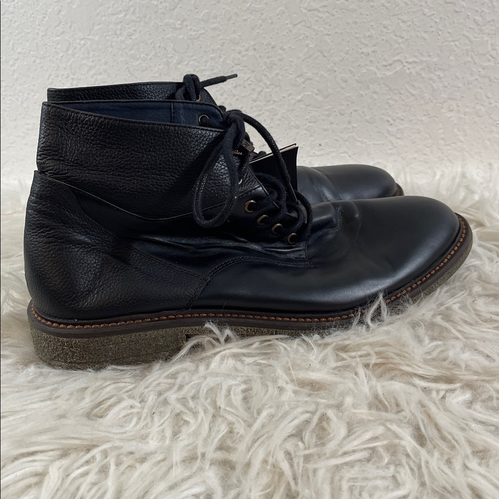 ARTURO CALLE Classic Leather Black High Top Lace Up Boots Size 41 NEW - Picture 3 of 13
